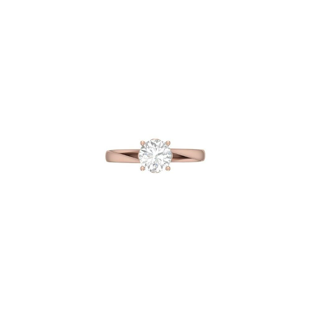 Round Cut Solitaire Diamond Ring – Rose Gold Engagement Ring for Women 10K | 14K | 18K
