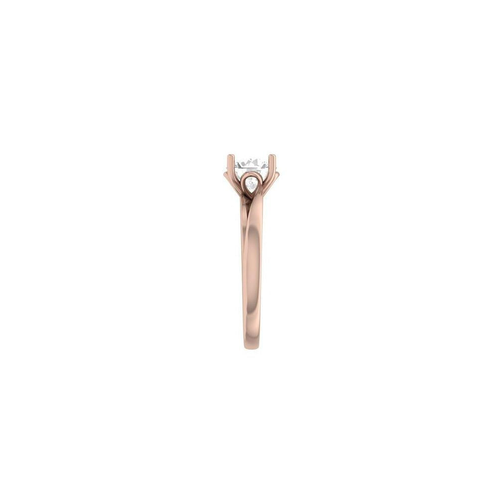 Round Cut Solitaire Diamond Ring – Rose Gold Engagement Ring for Women 10K | 14K | 18K