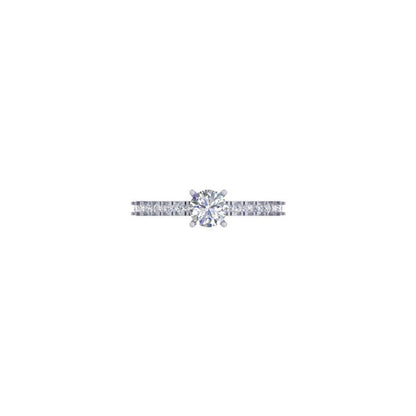 Classic Solitaire Diamond Engagement Ring – White Gold Ring with Accent Stones 10K | 14K | 18K