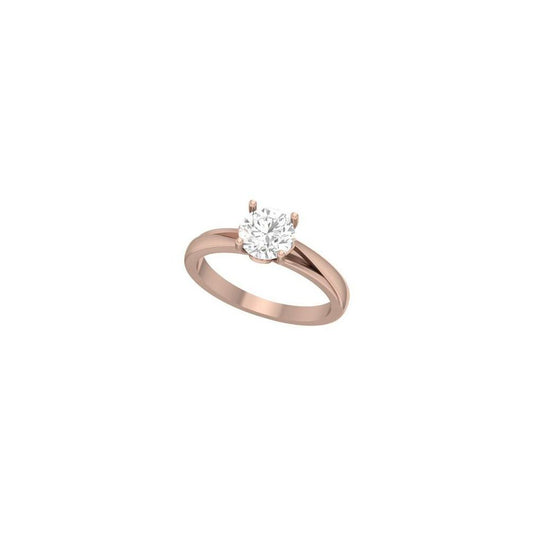 Round Cut Solitaire Diamond Ring – Rose Gold Engagement Ring for Women 10K | 14K | 18K