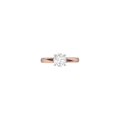 Round Cut Solitaire Diamond Ring – Rose Gold Engagement Ring for Women 10K | 14K | 18K