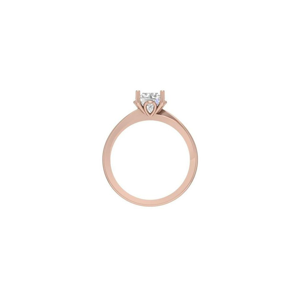 Round Cut Solitaire Diamond Ring – Rose Gold Engagement Ring for Women 10K | 14K | 18K