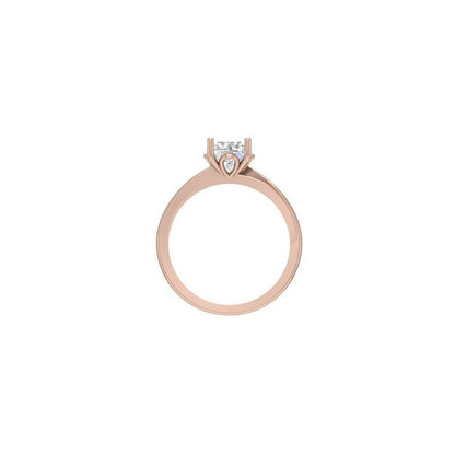 Round Cut Solitaire Diamond Ring – Rose Gold Engagement Ring for Women 10K | 14K | 18K