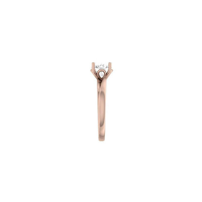 Round Cut Solitaire Diamond Ring – Rose Gold Engagement Ring for Women 10K | 14K | 18K